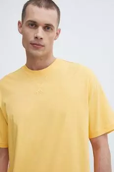 Хлопковая футболка adidas, желтый