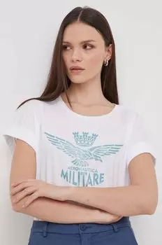 Хлопковая футболка Aeronautica Militare, белый