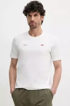 Хлопковая футболка Aeronautica Militare, бежевый