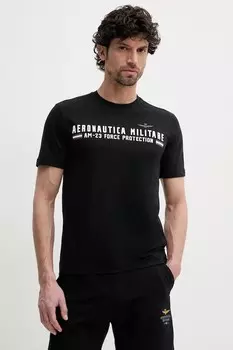 Хлопковая футболка Aeronautica Militare, черный