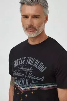 Хлопковая футболка Aeronautica Militare, черный