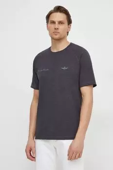 Хлопковая футболка Aeronautica Militare, серый
