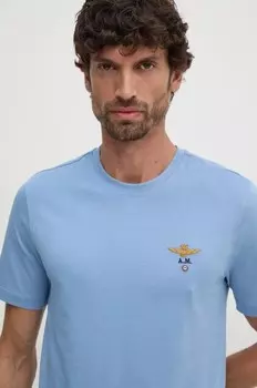 Хлопковая футболка Aeronautica Militare, синий