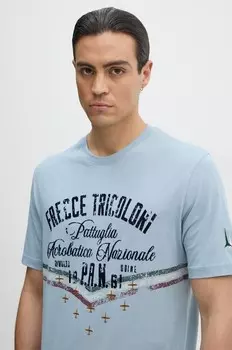 Хлопковая футболка Aeronautica Militare, синий
