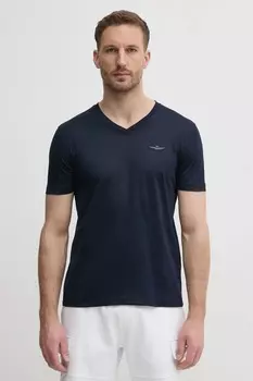 Хлопковая футболка Aeronautica Militare, темно-синий