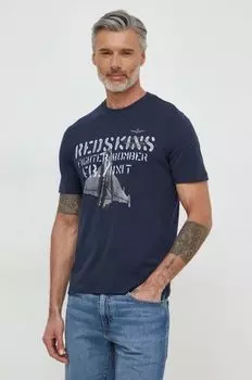 Хлопковая футболка Aeronautica Militare, темно-синий