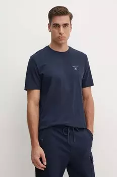 Хлопковая футболка Aeronautica Militare, темно-синий