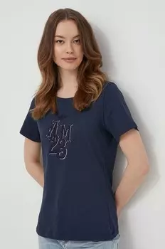 Хлопковая футболка Aeronautica Militare, темно-синий