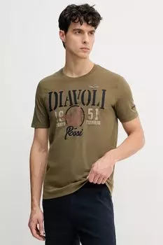 Хлопковая футболка Aeronautica Militare, зеленый