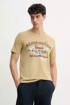 Хлопковая футболка Aeronautica Militare, зеленый