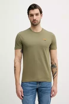 Хлопковая футболка Aeronautica Militare, зеленый