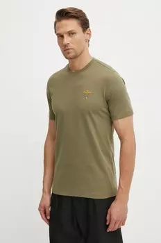 Хлопковая футболка Aeronautica Militare, зеленый