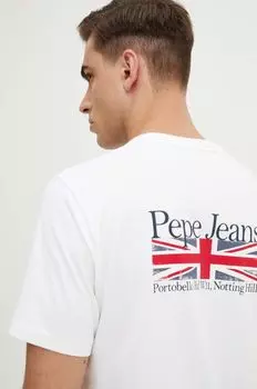 Хлопковая футболка ALFIE Pepe Jeans, белый