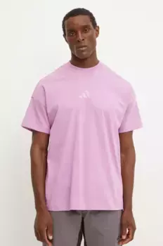 Хлопковая футболка ALL SZN adidas, фиолетовый