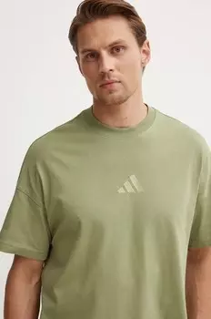 Хлопковая футболка All SZN adidas, зеленый