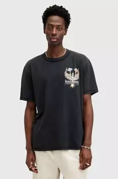 Хлопковая футболка AllSaints, черный