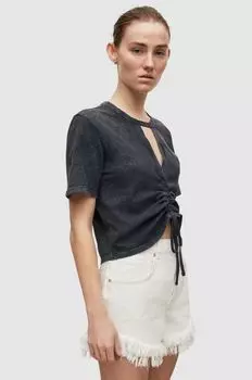 Хлопковая футболка AllSaints, черный
