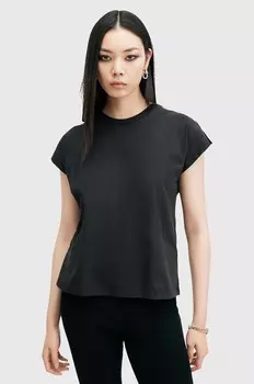 Хлопковая футболка AllSaints RUE TEE, черный