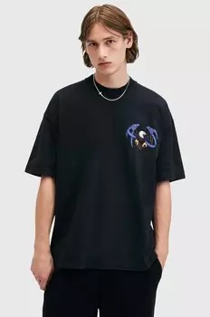 Хлопковая футболка AllSaints SOARER, черный