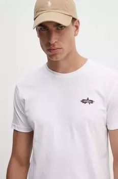 Хлопковая футболка Alpha Industries, белый