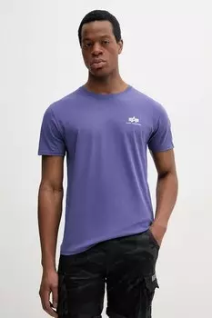 Хлопковая футболка Alpha Industries, фиолетовый
