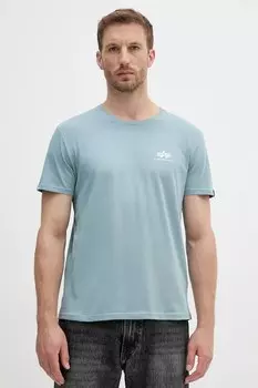 Хлопковая футболка Alpha Industries, синий