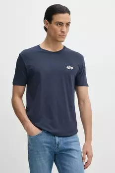 Хлопковая футболка Alpha Industries, синий