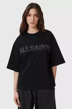 Хлопковая футболка Amelie Allsaints, черный