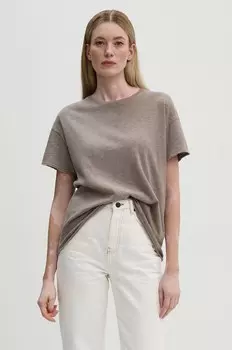 Хлопковая футболка American Vintage, бежевый