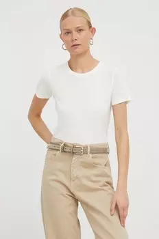 Хлопковая футболка American Vintage, бежевый