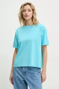 Хлопковая футболка American Vintage, бирюзовый