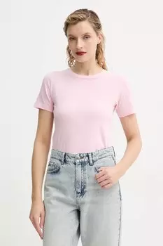 Хлопковая футболка American Vintage, розовый