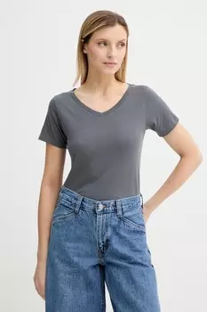 Хлопковая футболка American Vintage, серый