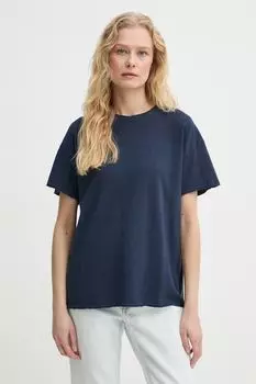 Хлопковая футболка American Vintage, темно-синий