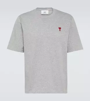 Хлопковая футболка Ami de Cur Ami Paris, серый