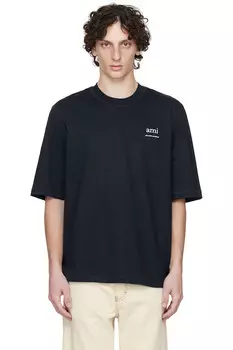 Хлопковая футболка Ami Paris, синий