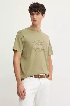 Хлопковая футболка ANDER Pepe Jeans, зеленый