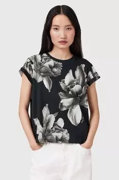 Хлопковая футболка ANNA Allsaints, черный