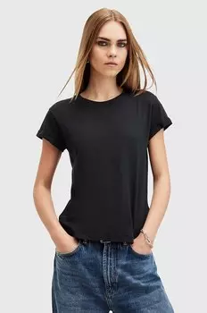 Хлопковая футболка Anna Tee Allsaints, черный