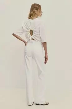 Хлопковая футболка Answear Lab, белый