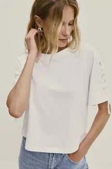 Хлопковая футболка Answear Lab, белый