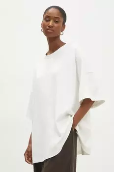 Хлопковая футболка Answear Lab, белый