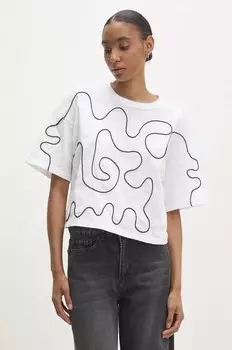 Хлопковая футболка Answear Lab, белый