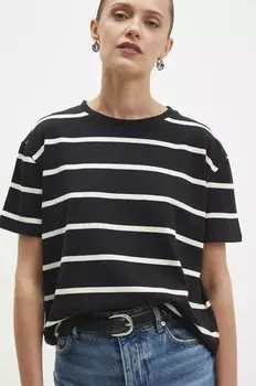 Хлопковая футболка Answear Lab, черный