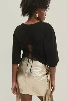 Хлопковая футболка Answear Lab, черный