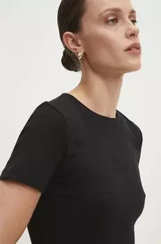 Хлопковая футболка Answear Lab, черный