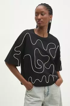 Хлопковая футболка Answear Lab, черный