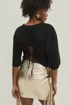 Хлопковая футболка Answear Lab, черный