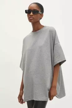 Хлопковая футболка Answear Lab, серый