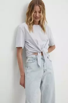 Хлопковая футболка Answear Lab, серый